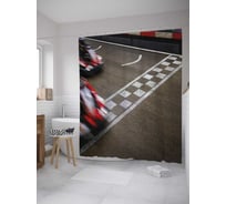 Штора (занавеска) для ванной JoyArty "На финише" из сатена, 180х200 см с крючками, sc_36364