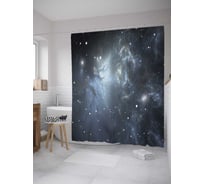 Штора (занавеска) для ванной JoyArty "Туманный космос" из сатена, 180х200 см с крючками, sc_35276