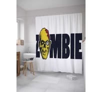 Штора (занавеска) для ванной JoyArty "Монстр зомби" из сатена, 180х200 см с крючками, sc_36393