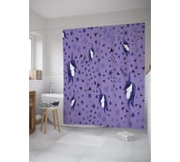Штора (занавеска) для ванной JoyArty "Ночные мечты" из сатена, 180х200 см с крючками, sc_60916