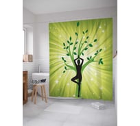 Штора (занавеска) для ванной JoyArty "Жизненная медитация" из сатена, 180х200 см с крючками, sc_9722