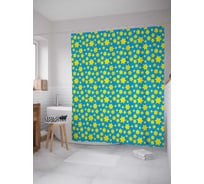 Штора (занавеска) для ванной JoyArty "Шестиконечные падающие звезды" из сатена, 180х200 см с крючками, sc_34728