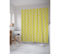 Штора (занавеска) для ванной JoyArty "Орнаментальные цветочные зигзаги" из сатена, 180х200 см с крючками, sc_63255