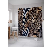 Штора (занавеска) для ванной JoyArty "Смесь шкур" из сатена, 180х200 см с крючками, sc_34775