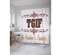 Штора (занавеска) для ванной JoyArty "Фантастическая бабушка" из сатена, 180х200 см с крючками, sc_8856