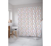 Штора (занавеска) для ванной JoyArty "Отважные парашютисты" из сатена, 180х200 см с крючками, sc_62608