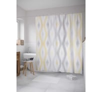 Штора (занавеска) для ванной JoyArty "Ромбовидные зигзаги" из сатена, 180х200 см с крючками, sc_34684