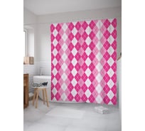 Штора (занавеска) для ванной JoyArty "Классический аргайл" из сатена, 180х200 см с крючками, sc_64406