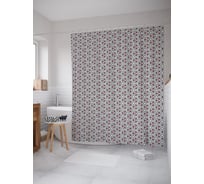 Штора (занавеска) для ванной JoyArty "Элементный орнамент" из сатена, 180х200 см с крючками, sc_54498