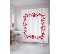 Штора (занавеска) для ванной JoyArty "Силуэты Рождества" из сатена, 180х200 см с крючками, sc_53689