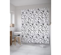 Штора (занавеска) для ванной JoyArty "Механические часы" из сатена, 180х200 см с крючками, sc_52519