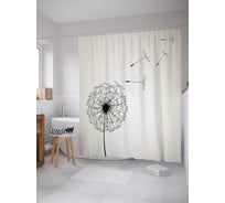 Штора (занавеска) для ванной JoyArty "Семена одуванчика разносятся ветром" из сатена, 180х200 см с крючками, sc_58802
