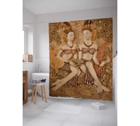 Штора (занавеска) для ванной JoyArty "Мирные сплетни" из сатена, 180х200 см с крючками, sc_9960