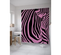 Штора (занавеска) для ванной JoyArty "Зебра крупным планом" из сатена, 180х200 см с крючками, sc_61659