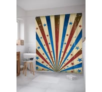 Штора (занавеска) для ванной JoyArty "Звезды и полосы гранж" из сатена, 180х200 см с крючками, sc_62858