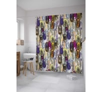 Штора (занавеска) для ванной JoyArty "Овальные мазки" из сатена, 180х200 см с крючками, sc_36603