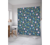 Штора (занавеска) для ванной JoyArty "Цветочная легкость" из сатена, 180х200 см с крючками, sc_75336