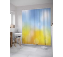Штора (занавеска) для ванной JoyArty "Размытое поле" из сатена, 180х200 см с крючками, sc_34766