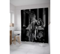 Штора (занавеска) для ванной JoyArty "Падший ангел" из сатена, 180х200 см с крючками, sc_9952