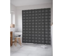 Штора (занавеска) для ванной JoyArty "Квадраты в квадратах" из сатена, 180х200 см с крючками, sc_62888