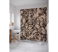 Штора (занавеска) для ванной JoyArty "Кружевной узор" из сатена, 180х200 см sc_378809