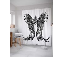 Штора (занавеска) для ванной JoyArty "Рыцарский щит с крылом" из сатена, 180х200 см с крючками, sc_9475