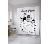 Штора (занавеска) для ванной JoyArty "Мечта на день рождения" из сатена, 180х200 см с крючками, sc_61145