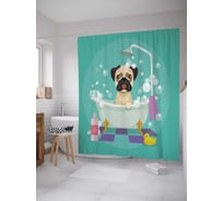 Штора (занавеска) для ванной JoyArty "Радость купания" из сатена, 180х200 см с крючками, sc_9538