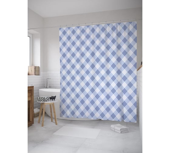 Штора (занавеска) для ванной JoyArty "Небесная клетка" из сатена, 180х200 см с крючками, sc_61898 1