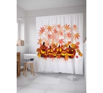 Штора (занавеска) для ванной JoyArty "Светильники Джека на тусовке" из сатена, 180х200 см с крючками, sc_6011