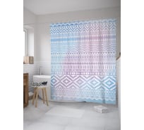 Штора (занавеска) для ванной JoyArty "Национальный орнамент градиент" из сатена, 180х200 см с крючками, sc_61693