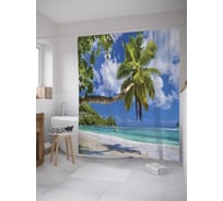 Штора (занавеска) для ванной JoyArty "Тень пальмы" из сатена, 180х200 см с крючками, sc_8681