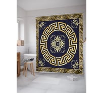 Штора (занавеска) для ванной JoyArty "Античный круг" из сатена, 180х200 см с крючками, sc_53998