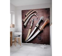 Штора (занавеска) для ванной JoyArty из сатена, 180х200 см с крючками sc_369627