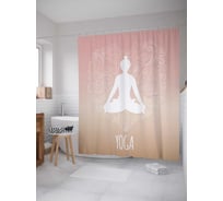 Штора (занавеска) для ванной JoyArty "Атмосфера йоги" из сатена, 180х200 см с крючками, sc_9721