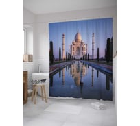 Штора (занавеска) для ванной JoyArty "Ночной Тадж-Махал" из сатена, 180х200 см с крючками, sc_8450