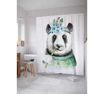 Штора (занавеска) для ванной JoyArty "Крутышка панда" из сатена, 180х200 см с крючками, sc_72756