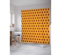 Штора (занавеска) для ванной JoyArty "Красные фрукты" из сатена, 180х200 см с крючками, sc_75312