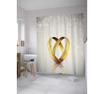 Штора (занавеска) для ванной JoyArty "Два кольца" из сатена, 180х200 см с крючками, sc_35159