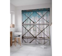 Штора (занавеска) для ванной JoyArty "Старенькие ворота" из сатена, 180х200 см с крючками, sc_9792