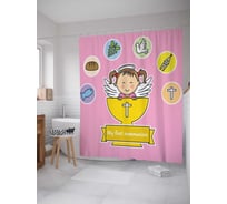 Штора (занавеска) для ванной JoyArty "Мои первые причастия" из сатена, 180х200 см с крючками, sc_9591