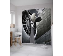 Штора (занавеска) для ванной JoyArty "Винт самолета" из сатена, 180х200 см с крючками, sc_8846