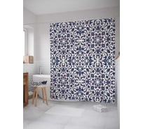 Штора (занавеска) для ванной JoyArty "Цветы арабески" из сатена, 180х200 см с крючками, sc_36649