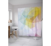 Штора (занавеска) для ванной JoyArty "Цветная призма" из сатена, 180х200 см с крючками, sc_33053