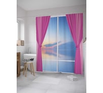Штора (занавеска) для ванной JoyArty "Океанский занавес" из сатена, 180х200 см с крючками, sc_8490