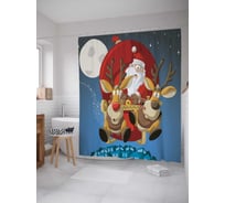 Штора (занавеска) для ванной JoyArty "Волшебные сани" из сатена, 180х200 см с крючками, sc_78661