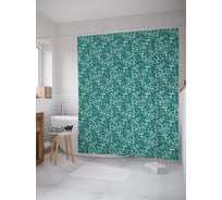 Штора (занавеска) для ванной JoyArty "Зимние листья" из сатена, 180х200 см с крючками, sc_58067