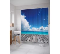 Штора (занавеска) для ванной JoyArty "Облачное погружение" из сатена, 180х200 см с крючками, sc_6714