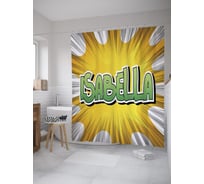 Штора (занавеска) для ванной JoyArty "Изабелла" из сатена, 180х200 см с крючками, sc_61217