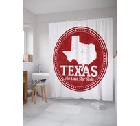 Штора (занавеска) для ванной JoyArty "Государство одинокой звезды" из сатена, 180х200 см с крючками, sc_63081